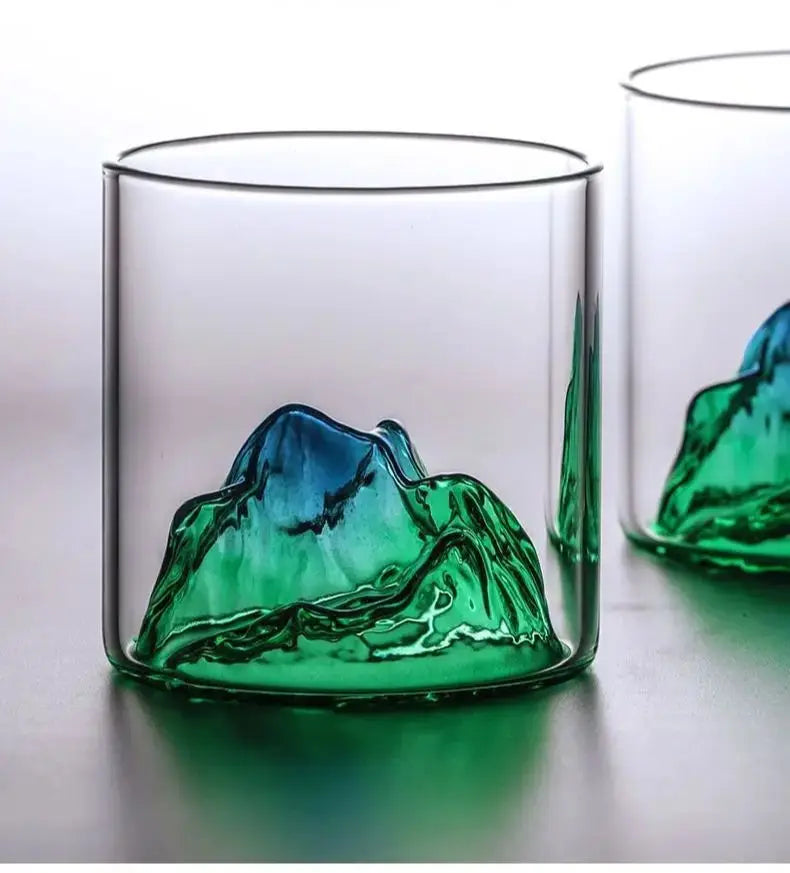 3D Mountain Transparent Glass Coffee Cup High Borosilicate Heat Resistant Tea Drink Glasses