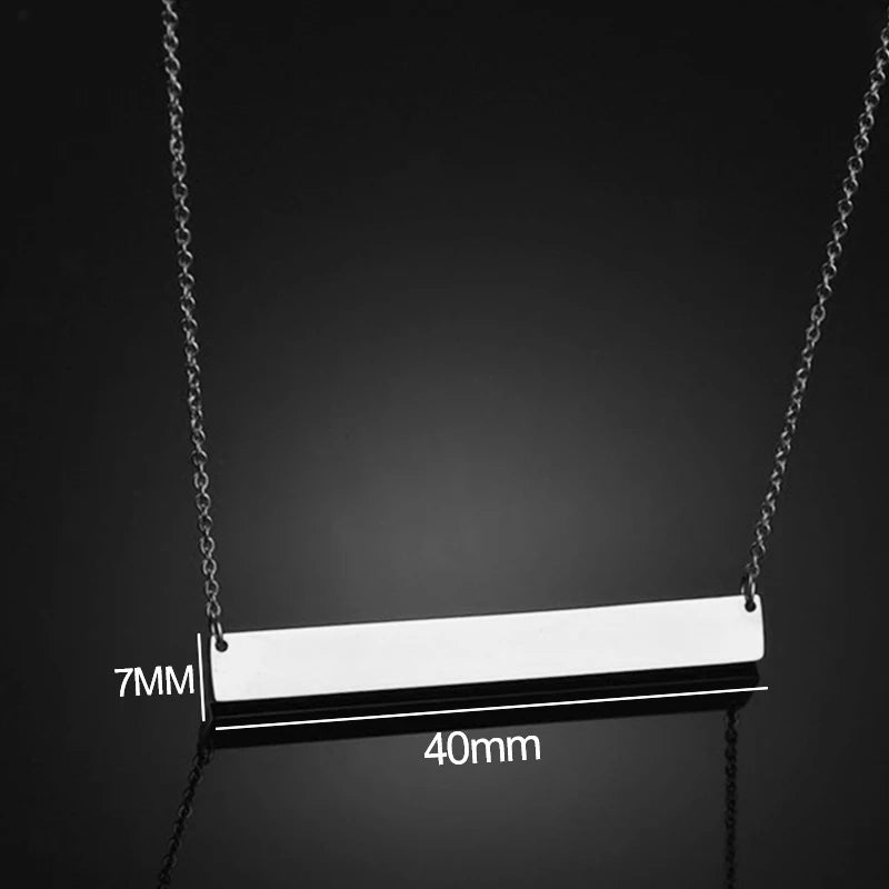 Letdiffery Custom Engraved Eyes Necklaces for Women Men Stainless Sreel Laser Carve Photo Names Square Pendant
