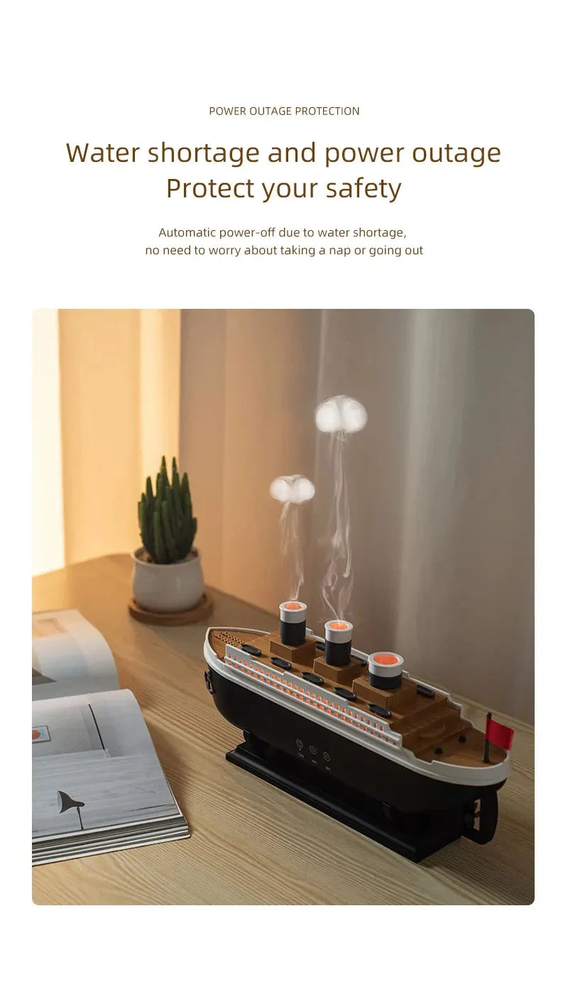 Air Humidifier Cruise Ship Model Aromatherapy Diffuser for Home Room Decorate Home