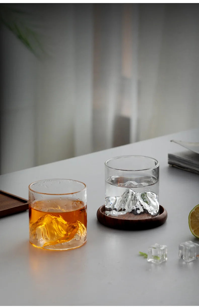 3D Mountain Transparent Glass Coffee Cup High Borosilicate Heat Resistant Tea Drink Glasses