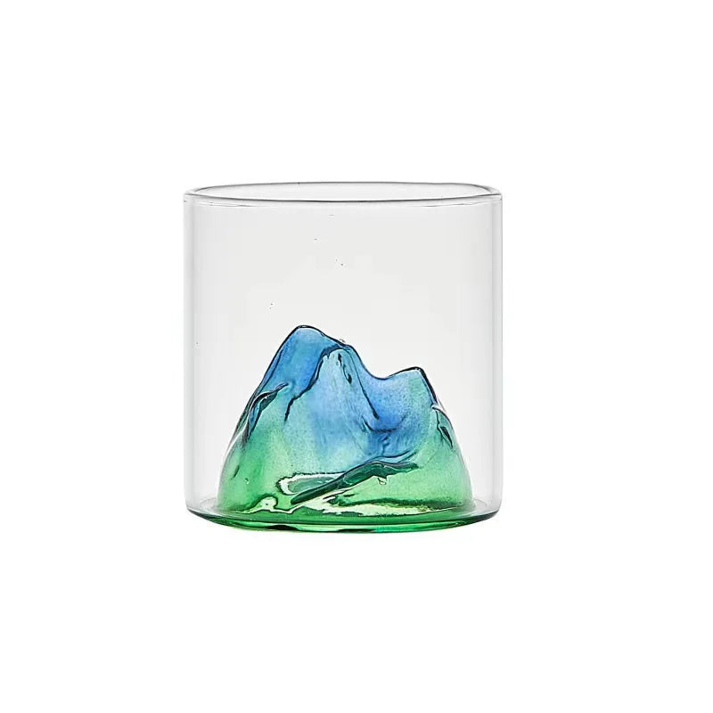 3D Mountain Transparent Glass Coffee Cup High Borosilicate Heat Resistant Tea Drink Glasses