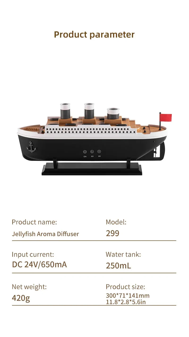 Air Humidifier Cruise Ship Model Aromatherapy Diffuser for Home Room Decorate Home