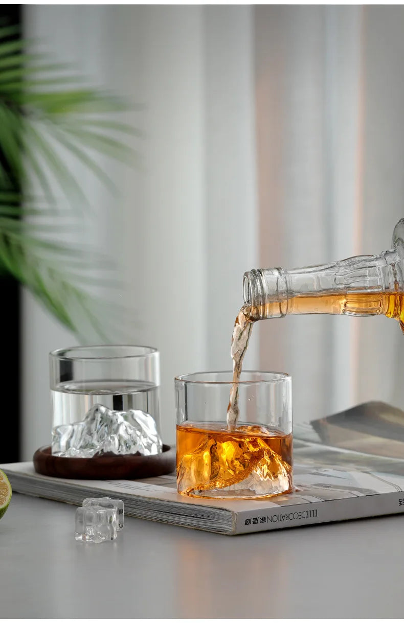 3D Mountain Transparent Glass Coffee Cup High Borosilicate Heat Resistant Tea Drink Glasses
