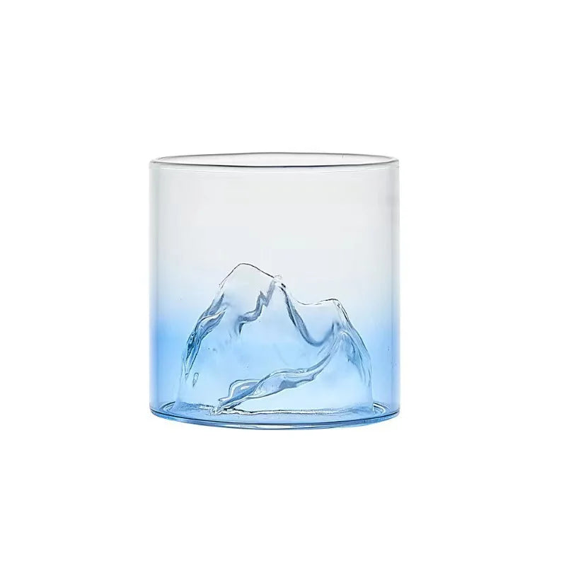 3D Mountain Transparent Glass Coffee Cup High Borosilicate Heat Resistant Tea Drink Glasses