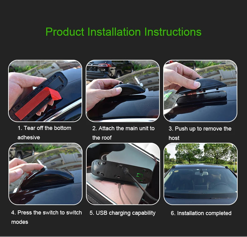 New 2PCS Car Anti-fatigue Warning Remote Pilot Light Anti-rear-end Collision Lamp