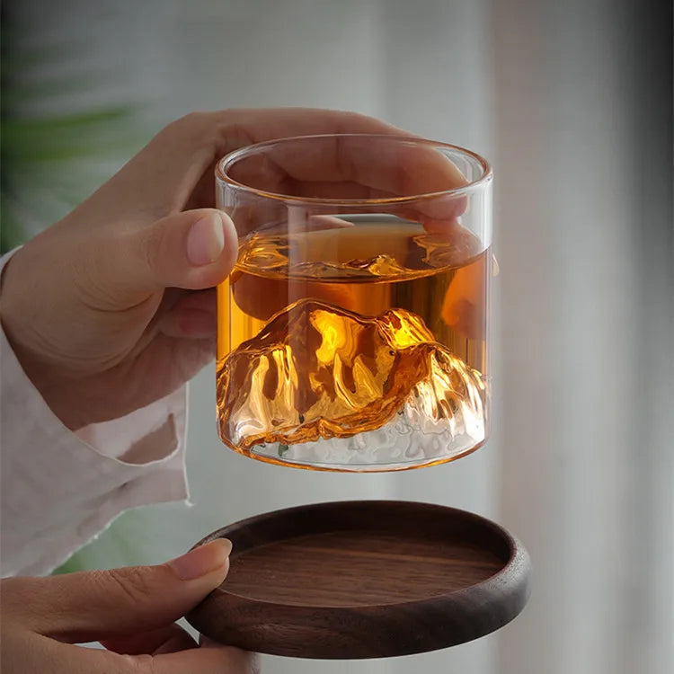 3D Mountain Transparent Glass Coffee Cup High Borosilicate Heat Resistant Tea Drink Glasses