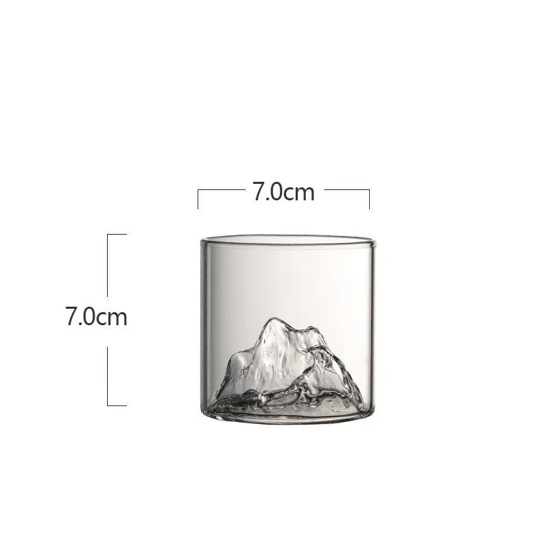 3D Mountain Transparent Glass Coffee Cup High Borosilicate Heat Resistant Tea Drink Glasses
