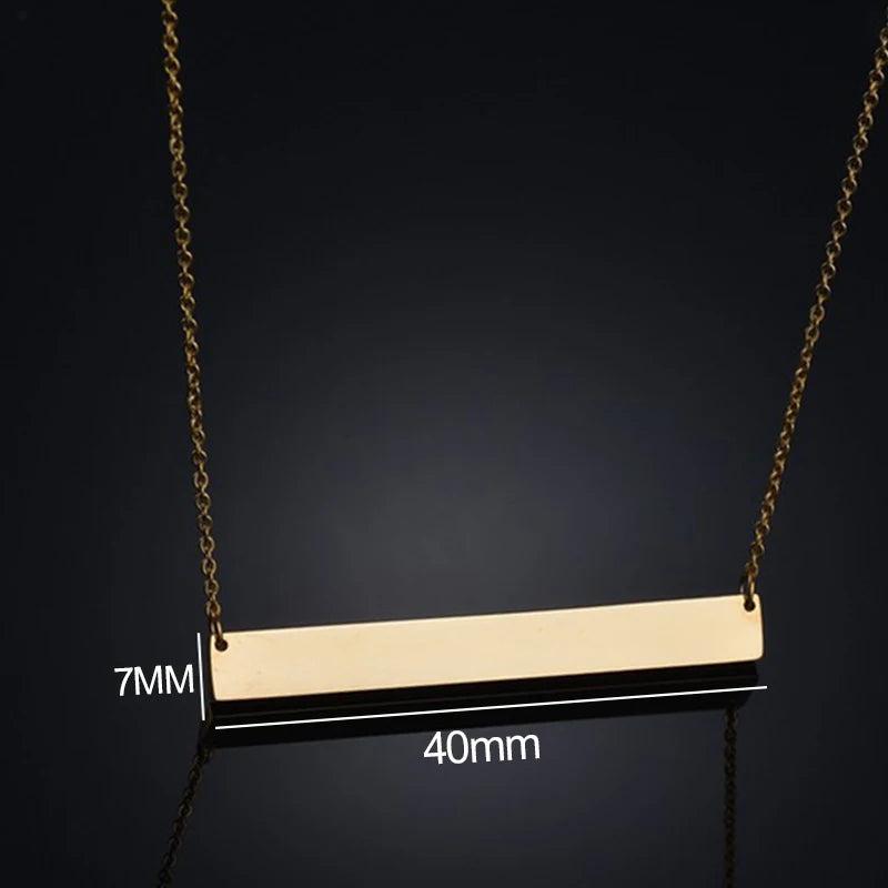 Letdiffery Custom Engraved Eyes Necklaces for Women Men Stainless Sreel Laser Carve Photo Names Square Pendant