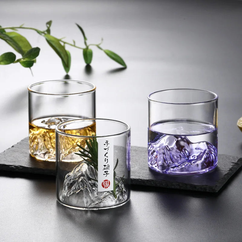 3D Mountain Transparent Glass Coffee Cup High Borosilicate Heat Resistant Tea Drink Glasses