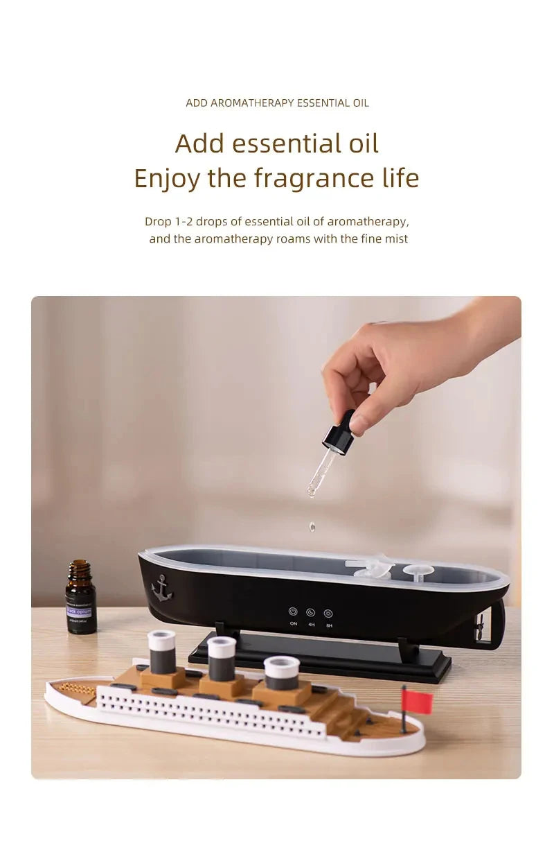 Air Humidifier Cruise Ship Model Aromatherapy Diffuser for Home Room Decorate Home