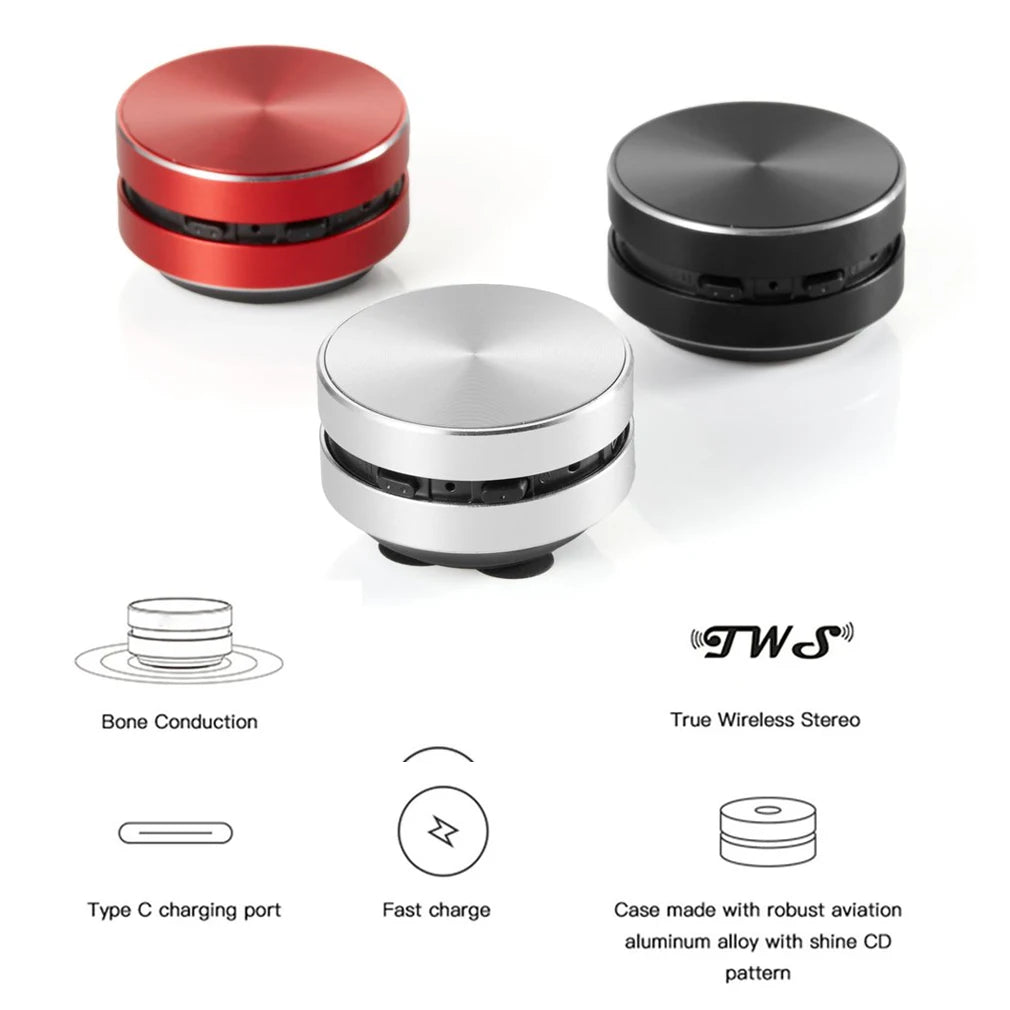Bone conduction wireless speaker - sucker mount, TWS hi-fi sound enhanced bass, wearable loop, resonance features dynamic audio