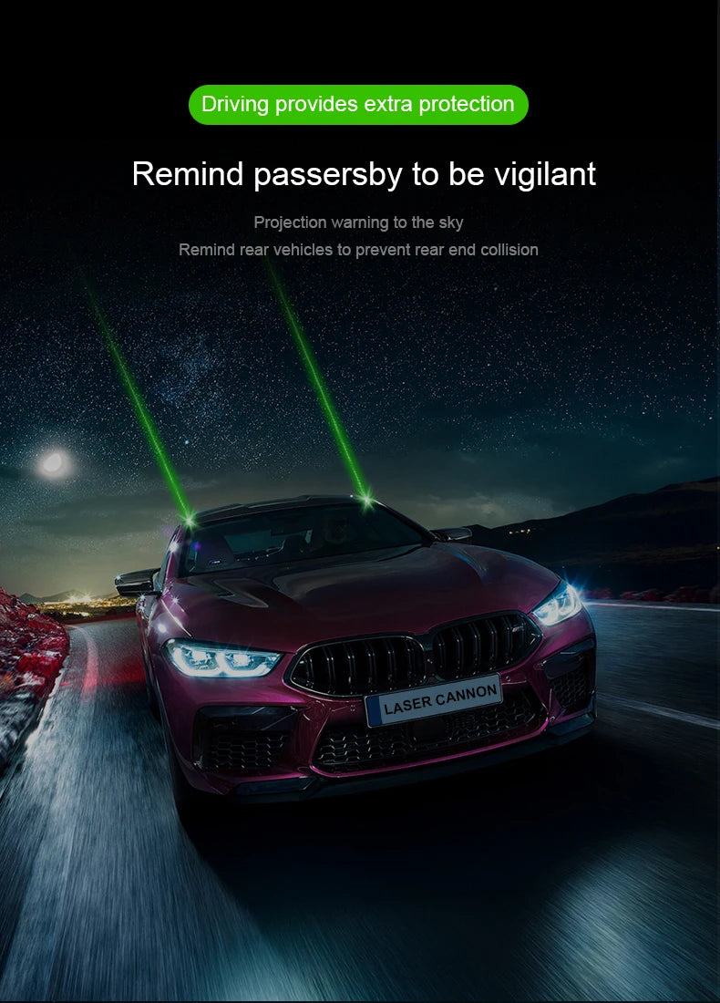 New 2PCS Car Anti-fatigue Warning Remote Pilot Light Anti-rear-end Collision Lamp