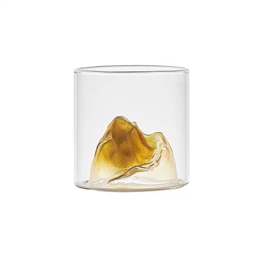 3D Mountain Transparent Glass Coffee Cup High Borosilicate Heat Resistant Tea Drink Glasses