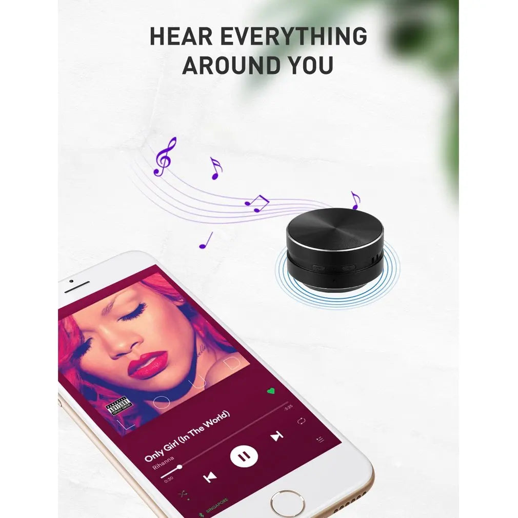 Bone conduction wireless speaker - sucker mount, TWS hi-fi sound enhanced bass, wearable loop, resonance features dynamic audio