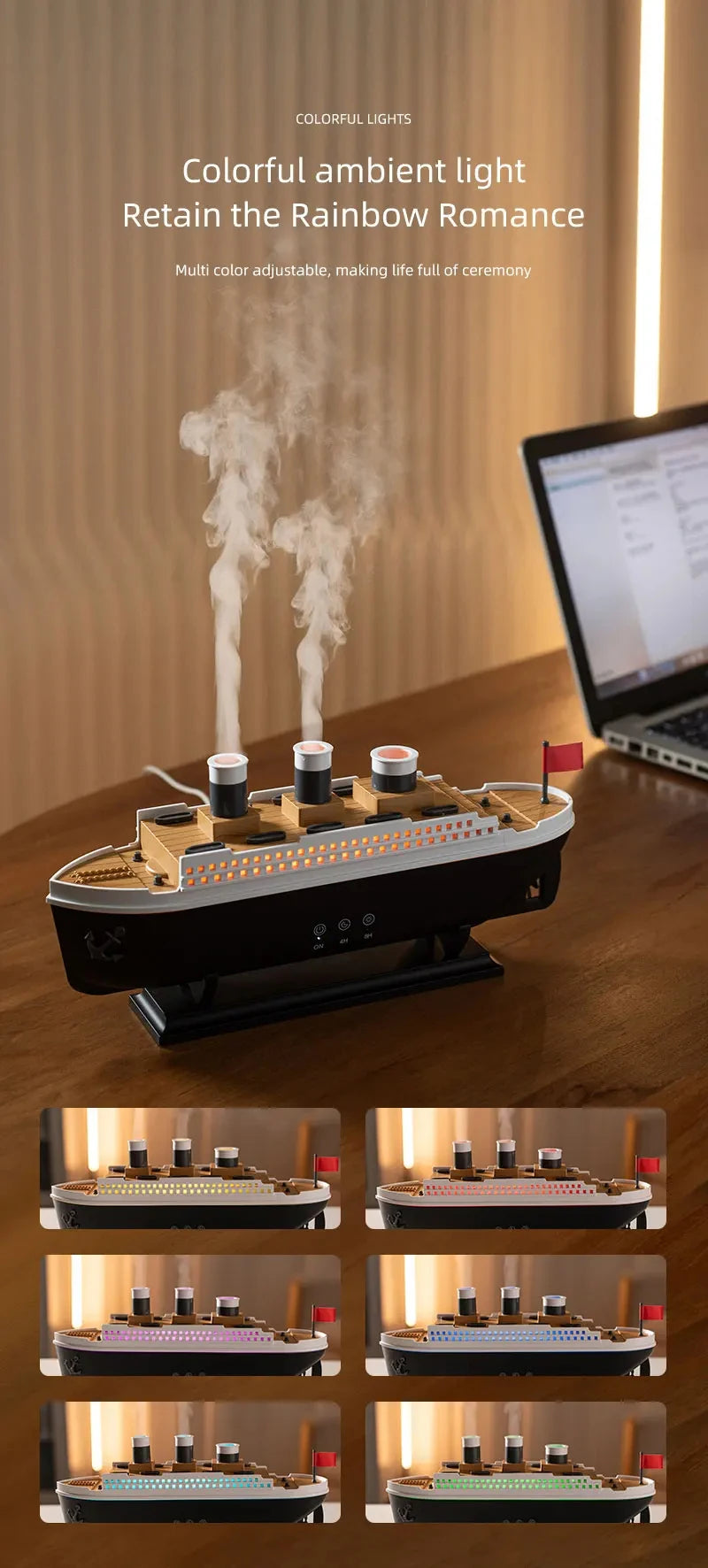 Air Humidifier Cruise Ship Model Aromatherapy Diffuser for Home Room Decorate Home
