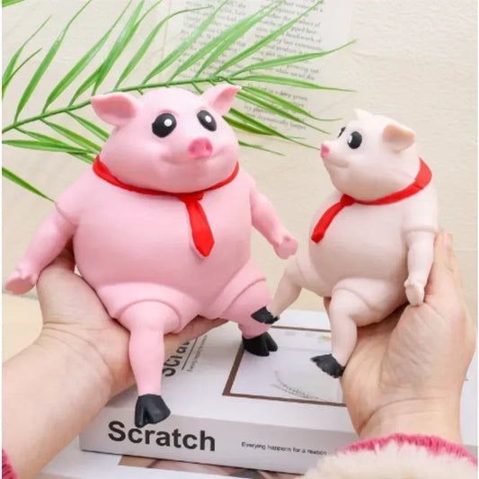Pet Squeezing Pink Pig Stress Relief Toy Cute Squeezing Animal Little Pig Doll Stress Relief Toy  toy  artículos para mascotas