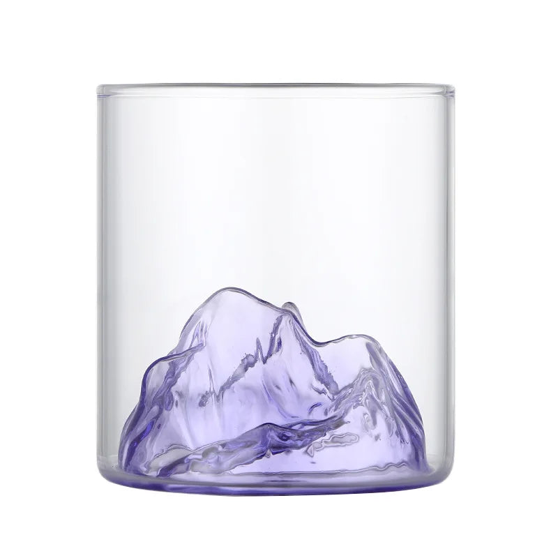 3D Mountain Transparent Glass Coffee Cup High Borosilicate Heat Resistant Tea Drink Glasses