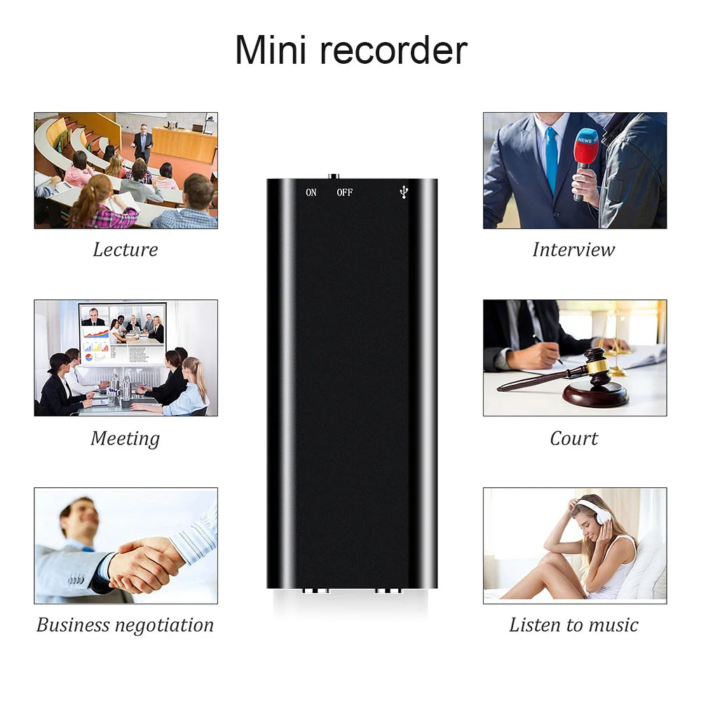 Mini Audio Voice Recorder Professional Mp3 Player 3 in 1 Memory Storage