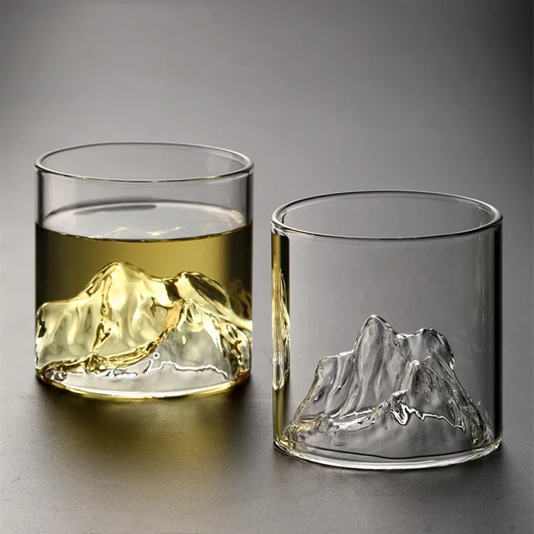 3D Mountain Transparent Glass Coffee Cup High Borosilicate Heat Resistant Tea Drink Glasses