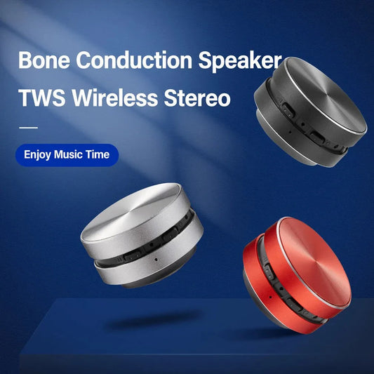 Bone conduction wireless speaker - sucker mount, TWS hi-fi sound enhanced bass, wearable loop, resonance features dynamic audio